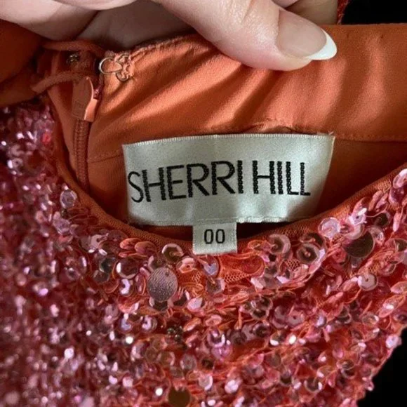 Sherri Hill - 2 piece Dress - Coral - Size 00 - Picture 4 of 6